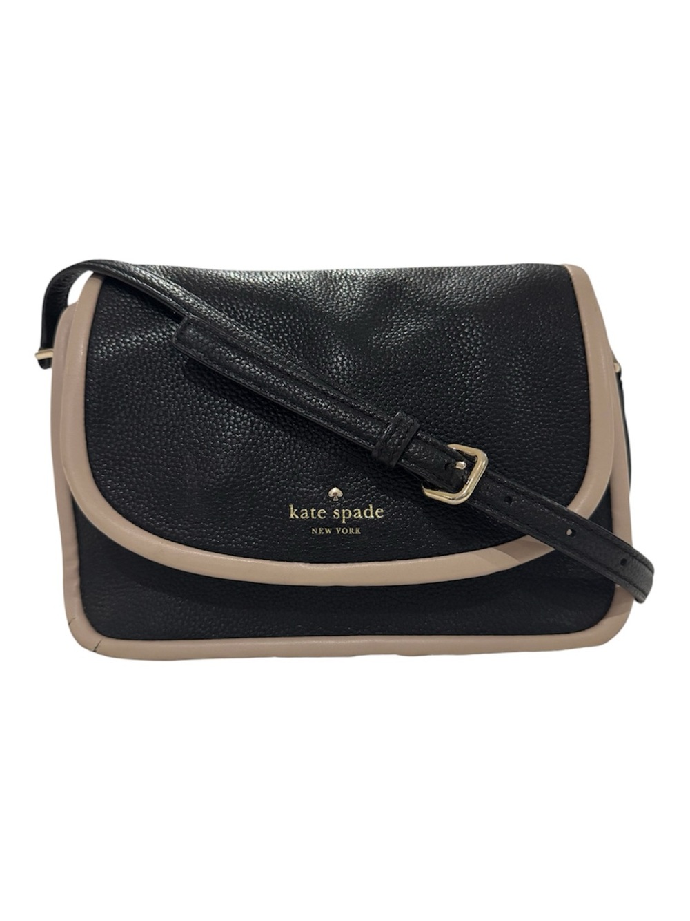 KATE SPADE Women’s Leather Ward Place Ivy Crossbody Bag - Black with Cream Trim - Picture 2 of 13